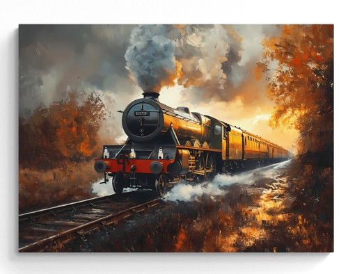 Steam train canvas picture - train,