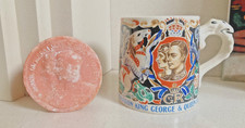 Vintage King George VI Coronation 1937 Burleigh Ware Mug & Souvenir Soap