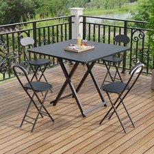 Modern Foldable Wooden Dining Table Set & 2/4/6Chairs Living Room Balcony Office