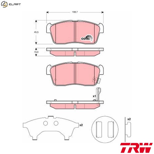 Brake pad set disc - set,