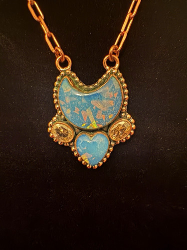 Copper chain necklace with - chain,