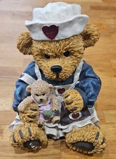  Youngs Inc Large Resin Teddy Bear Figure Sculpture 1980s 28cm