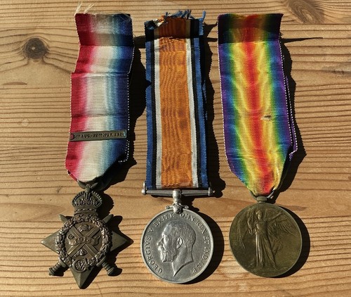 1914 star trio welsh - star, regiment