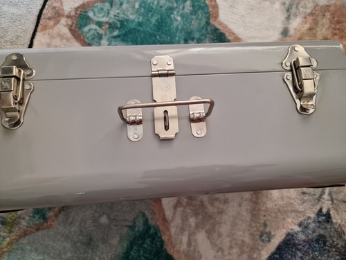 Grey metal storage trunk/chest