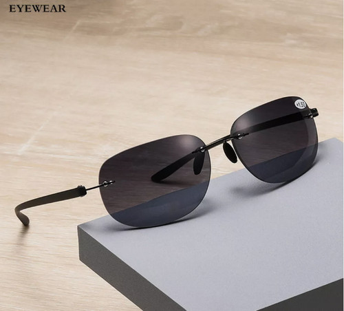 Rimless bifocal tinted reading - rimless,