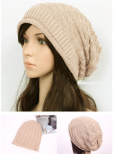 Fashion Men Ladies woolly Slouch Beanie Hat Textured Knitted Cosy Soft Hat Cap