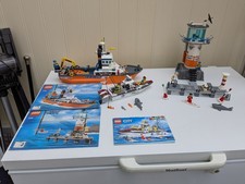 Lego CITY Coastguard set 7739 Coastguard Patrol Boat & Tower 60147 Fishing Boat