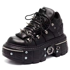 Womans Mens Black Platform