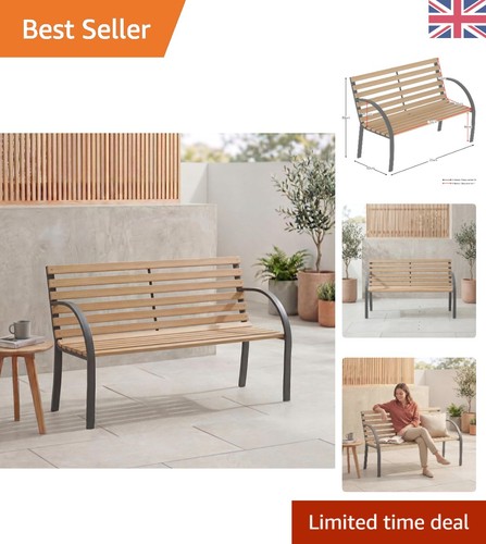 Stylish slatted patio bench - slatted,