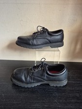 Skechers Relaxed Fit Work Anti Slip Shoes UK 10 Wide Black Leather 77041EC (O1)