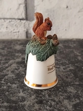 Sterling Classic? Thimble Red Squirrel Hand Painted Pewter British Wildlife