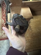 Vintage Frog Guiro Instruments with 1 Stick Dark Wood Small Croaking woodwind 