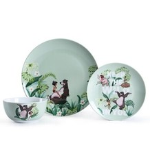 Disney The Jungle Book Mowgli 12 Piece Porcelain Dinner Set Plates Bowl Side New