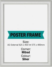 A2 silver Snap Frame - Poster Holder and Retail Display, Mitred Corners BNIB