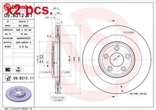 X2 PCS REAR BRAKE DISC ROTOS X2 PCS SET 09.B312.11 BREMBO I