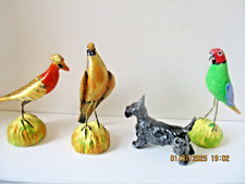 MINIATURE DOLL'S HOUSE GARDEN BIRDS and SCOTTIE DOG HEAVY 2.80 GRAM