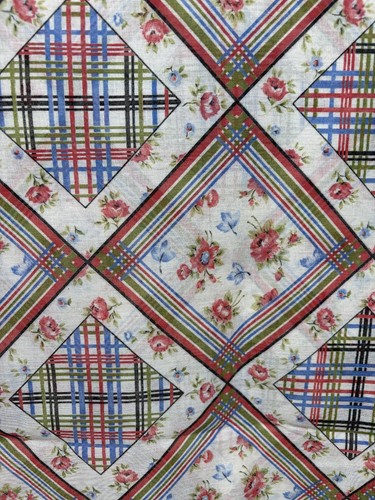 Vintage floral fabric 60s 70s - vintage,