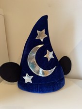 Disney World Mickey Mouse Blue Velvet Wizard Hat And Ears Fantasia Sorcerer