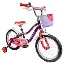 Schwinn Elm 16" Wheel Girls Kids Bike With Stabilisers Age 5+ Purple Red