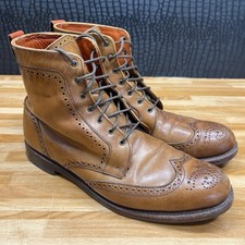 Allen Edmonds "DALTON" Leather Wingtip Dress Boots 11.5 D Brown Lace Up
