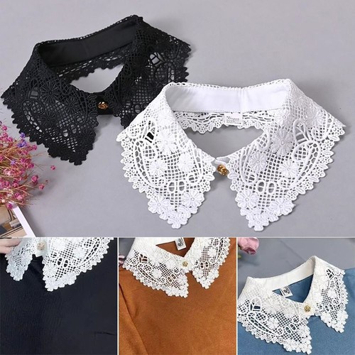 Lace floral fake collar - lace,