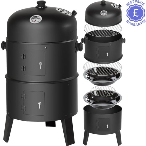 Charcoal smoker grill with - charcoal,