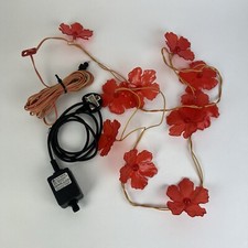 Ikea Skina Flowers Plastic Fairy Lights Ola Wihlborg Red Floral x10 Hibiscus