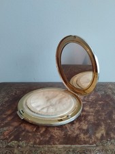 Vintage Stratton Cosmetic Face Powder Compact with Mirror Silver Gold Tone 1960s