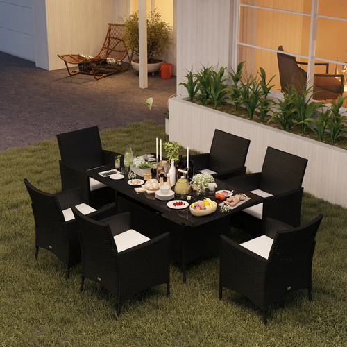 Garden rattan dining set - dining,