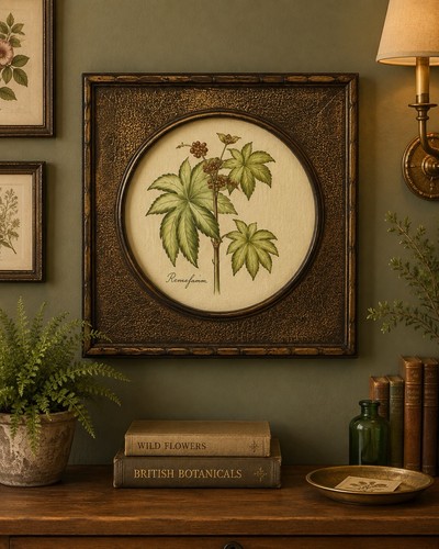 Vtg round botanical castor - round,