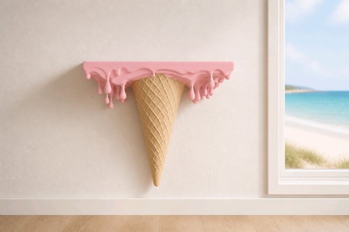 Melting ice cream - cream, shelf