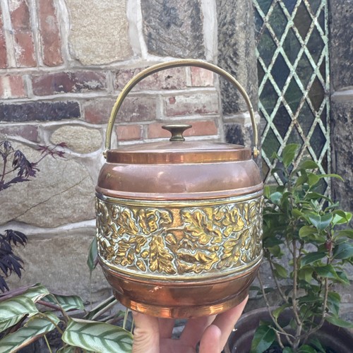Copper biscuit barrel pot - copper,