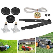 Lawn Mower Deck Rebuild Kit Spindles Blades Belt Pulleys Fits Husqvarna 48"