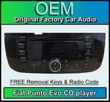 Fiat Punto Evo CD player, Fiat car stereo with radio code & removal keys