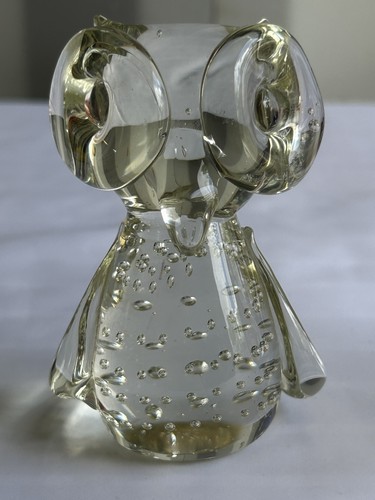 Mcm cute art glass owl - cute,