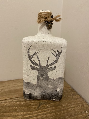 Painted glass stag ornament - glass,