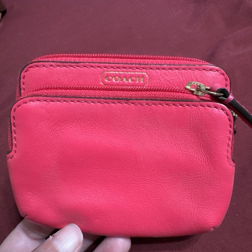 Coach pink leather double zip - coach,