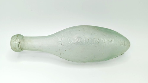 Antique glass torpedo bottle - glass,