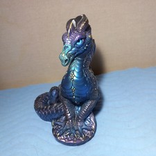 ? Windstone Editions Dragon 9" Iridescent Blue Purple Figurine – Stamped Base ✨