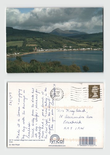 Postcard lamlash isle of - -,