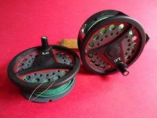A GOOD VINTAGE USED 3 5/8" LEEDA LC 100 TROUT FLY REEL + SPARE SPOOL