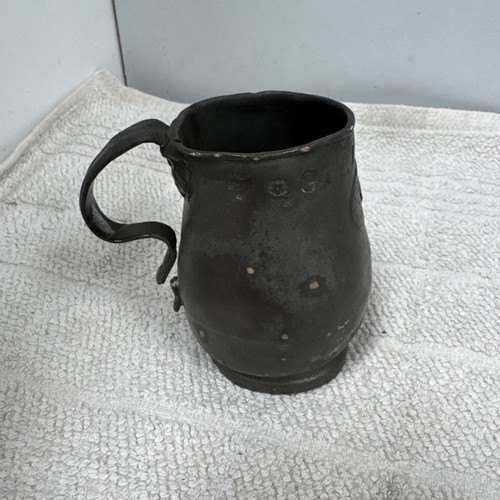 Antique pewter gill measure - pewter,