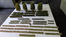 20mm Barbed wire, resin walls, hedges & K&M trees Scenery Wargaming Job Lot