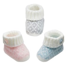 Newborn Baby Booties Knitted Diamond Boy Girl Spanish Romany Nordic Traditional
