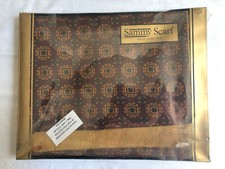 VINTAGE SAMMY SCARF Mens Brown Orange Jacquard Scarf Cravat NEW IN BOX