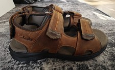 Clarks Leather Sandals Men's 8 Brown Collection Walkford Walk
