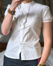 Vintage White Fitted Cotton