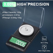 Professional Milligram Scale Rechargeable, 100g/0.001g Diyife High 100g 