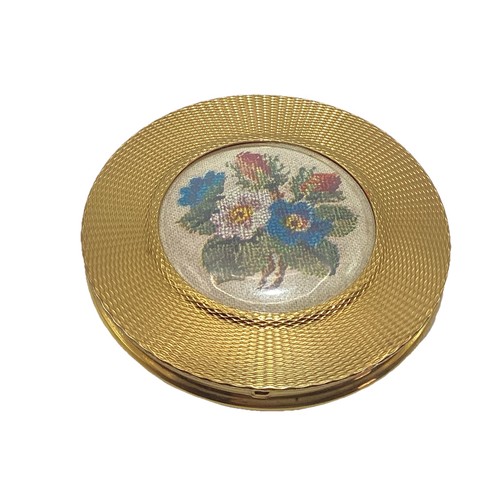 Vintage brass powder compact - vintage,