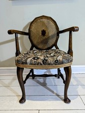 Cane Octagonal Armchair Queen Anne Legs Carver Original FREE POSTAGE 